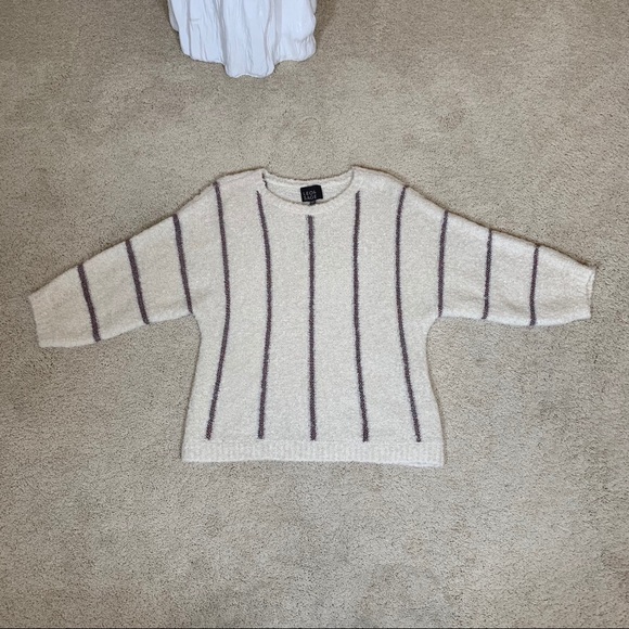 Leo & Sage Alpaca Wool Blend Metallic/Iridescent Stripes Sweater - Picture 4 of 10